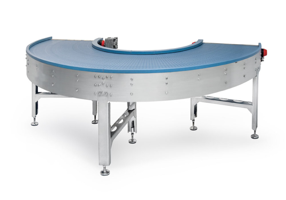 Modular conveyor belt curve