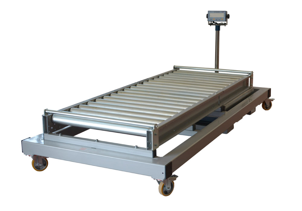 Idle roller conveyor with integrated scale