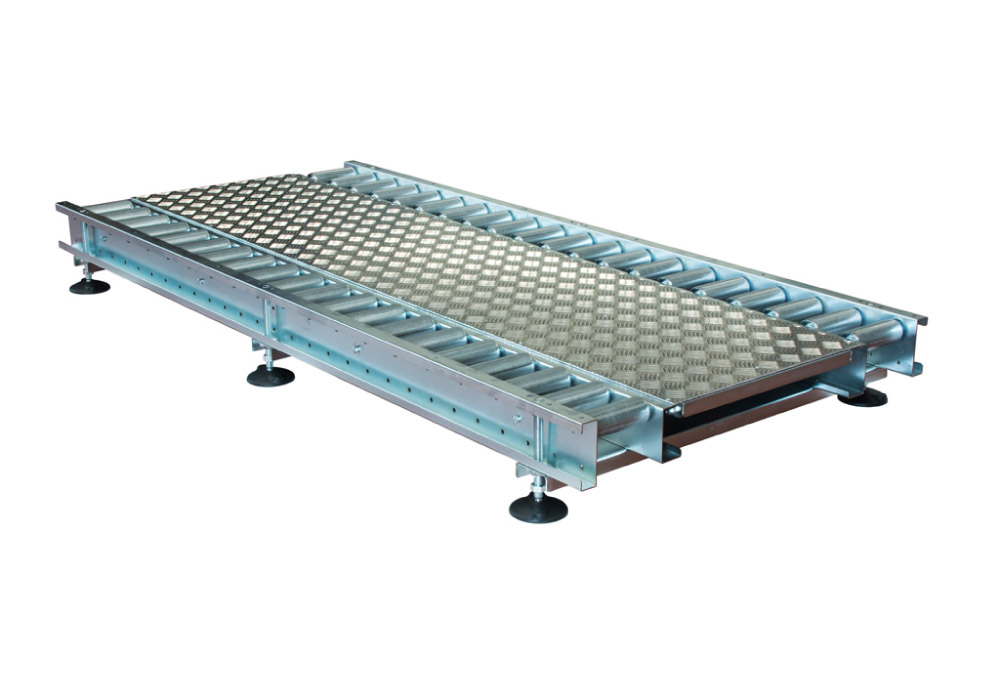 Roller conveyor for pallets